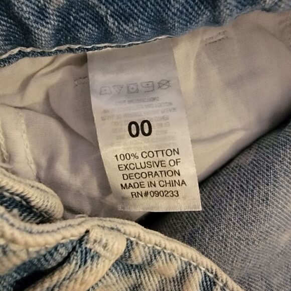 ROXY Floral Lace Overlay Denim Jean Shorts sz 00 - Picture 5 of 6